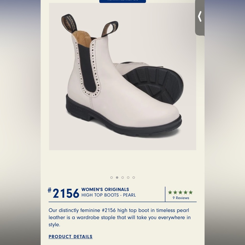 Blundstone Boots #2156 Pearl